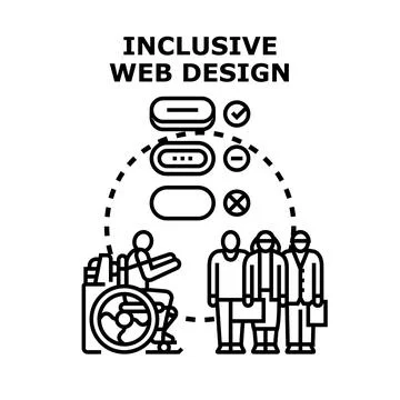 Inclusive web design concept for accessibility and usability Stock Illustration