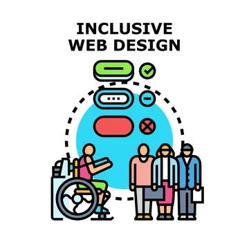 Inclusive web design concept for accessibility and usability Stock Illustration