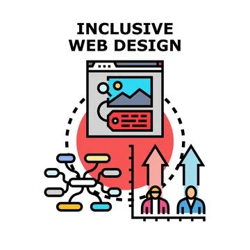 Inclusive web design concept achieving digital accessibility and user exper.. Stock Illustration