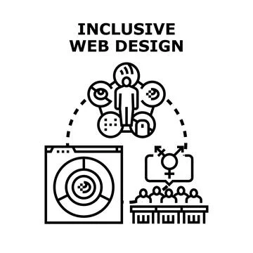 Inclusive web design concept for diverse users Stock Illustration