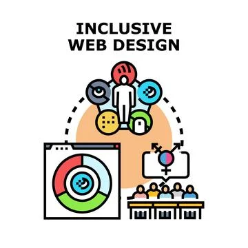 Inclusive web design concept for diverse users 库存插图