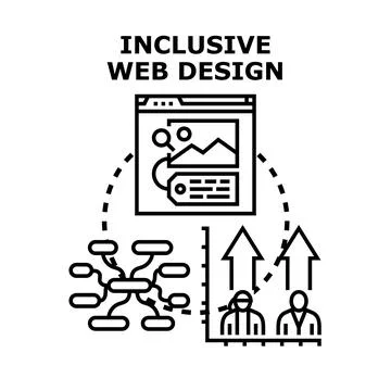 Inclusive web design embracing user experience and digital accessibility, bro Stock Illustration