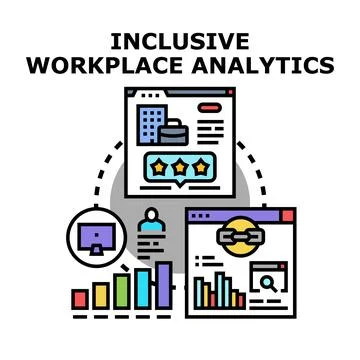 Inclusive workplace analytics concept driving business performance metrics Stock Illustration