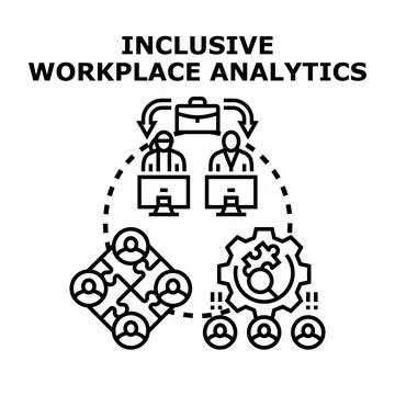 Inclusive workplace analytics generating diverse business insights 스톡 일러스트