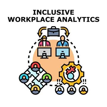 Inclusive workplace analytics generating diverse business insights Stock Illustration