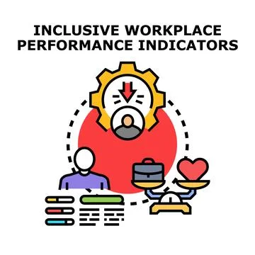 Inclusive workplace performance indicators concept Stock Illustration