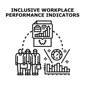 Inclusive workplace performance indicators measuring business success Illustrazione stock