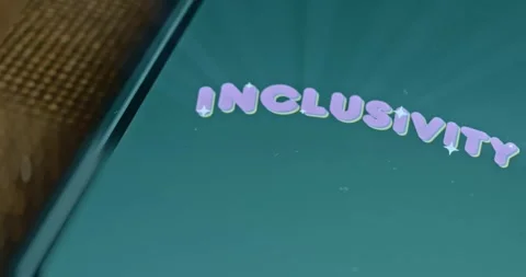 Inclusivity word with sparkles, presentation Stock Footage 313292138