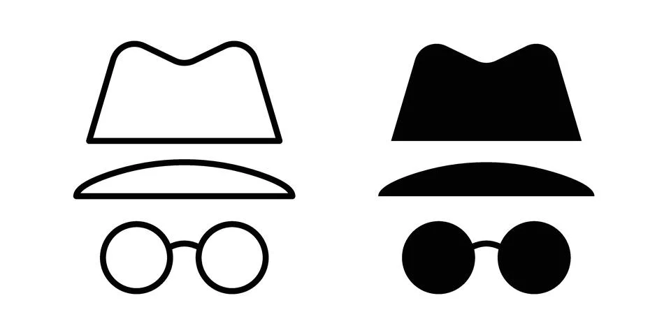 Incognito icon Illustration set. Vector Eps10 for apps Stock Illustration