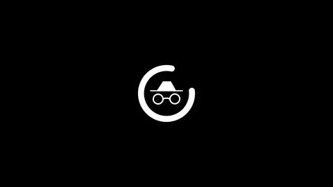Incognito icon loop animation isolated on black background Stock Footage 328587430