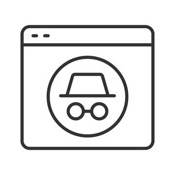 Incognito mode in internet browser icon in line design Stock Illustration