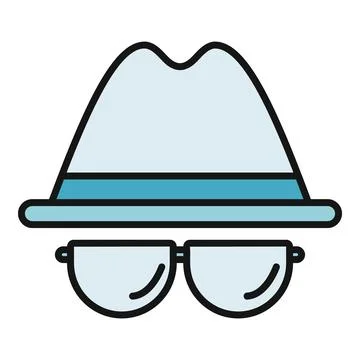 Incognito profile icon showing hat and glasses Stock Illustration