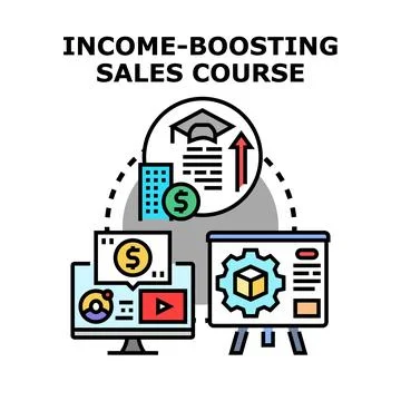 Income boosting sales course vector concept Stock Illustration