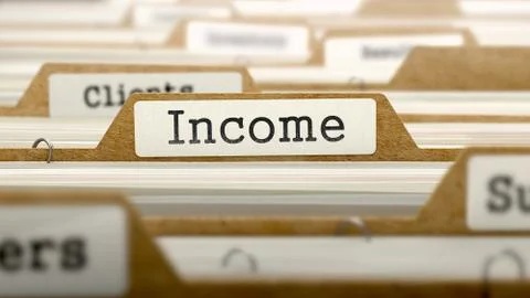 Income Concept with Word on Folder Stock Illustration