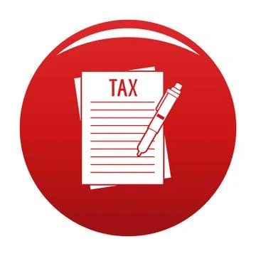 Income declaration icon vector red 스톡 일러스트