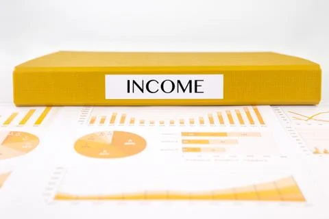 Income documents, graphs analysis and financial report Stock Photos