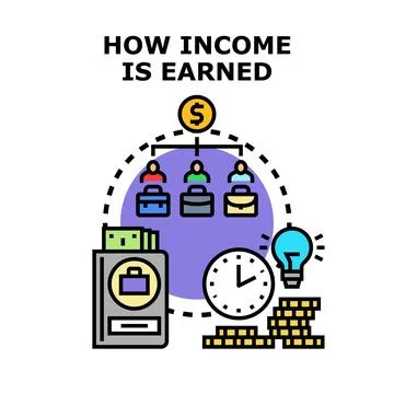 Income earning process vector illustration Stock Illustration