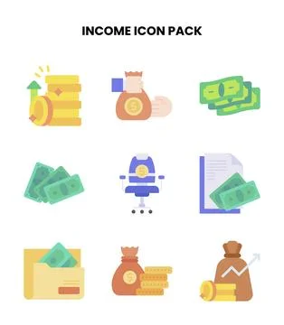 Income Flat Graphics Icons Pack 스톡 일러스트