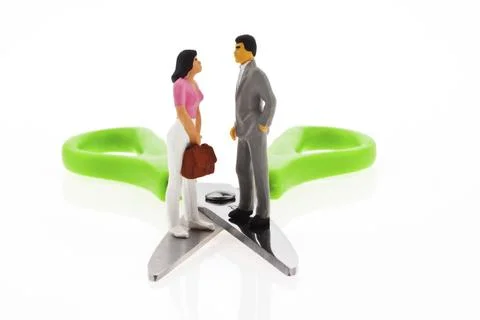 Income gap. Difference in income between men and woman Austria Stock Photos