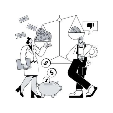 Income inequality abstract concept vector illustration. Stock Illustration