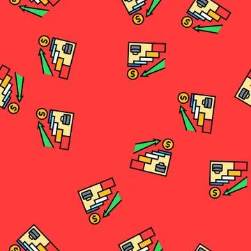 Income ladder unequal spacing vector seamless pattern Stock Illustration