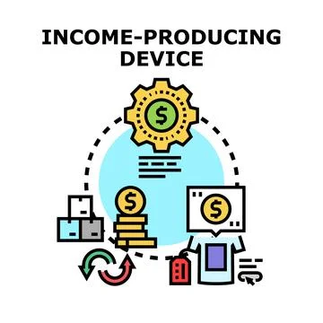 Income producing device vector concept illustration Stock Illustration