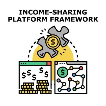 Income sharing platform framework concept illustration Stock Illustration