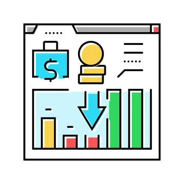 Income statement color icon vector illustration Stock Illustration