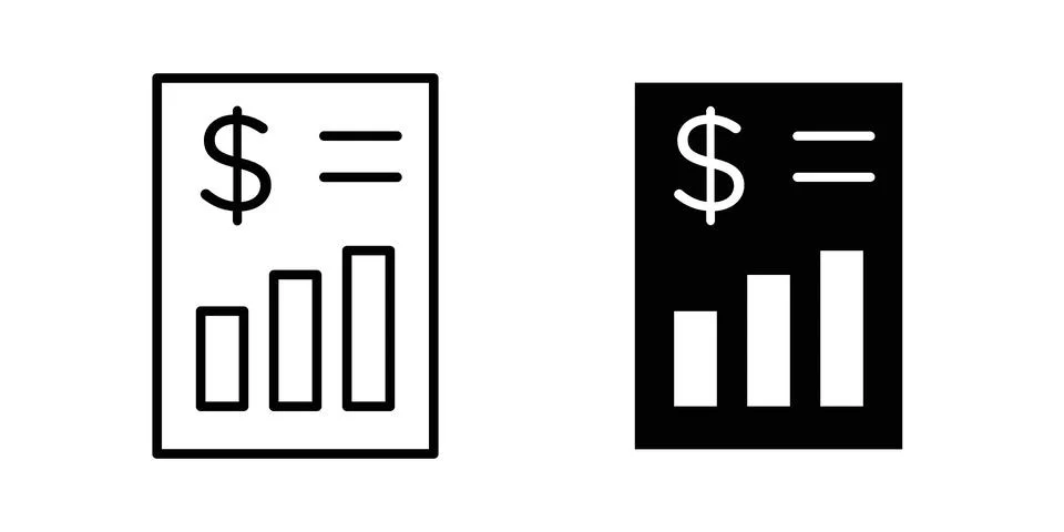 Income statement icon set modern line and solid style collection. 스톡 일러스트