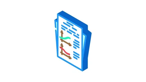Income statement isometric icon animation Stock Footage 327290926