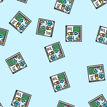 Income statement vector seamless pattern Illustrazione stock