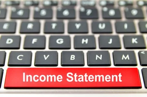 Income Statement word on computer space bar Stock-Illustration
