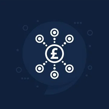 Income streams vector icon with a pound Stock Illustration