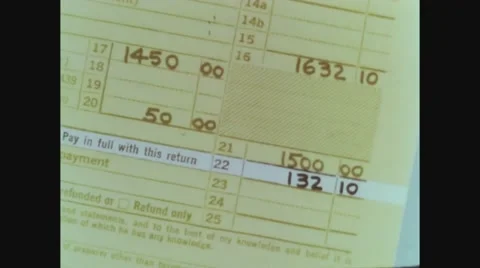 Income tax return form Stock Footage