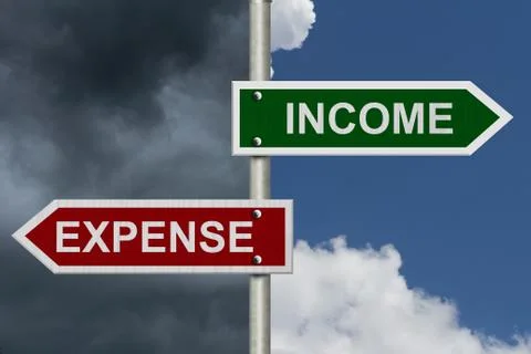 Income versus expense Stock Illustration