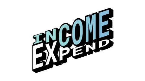 INCOME vs EXPEND, 3D Text Animation in Isometric View with Opposite Word Motion Stock Footage 314263615