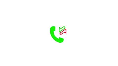 Incoming and outgoing call log status icon with green phone symbol 4k 25fps Stock Footage 345352839