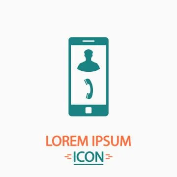 Incoming call computer symbol Stock Illustration