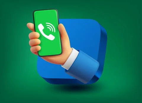 Incoming call concept. Vector 3d application icon Stock Illustration