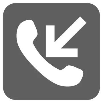 Incoming Call Flat Squared Vector Icon 스톡 일러스트