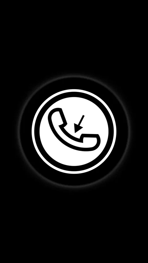 Incoming call icon vertical video with telephone and arrow symbol on black .. Stock Footage 344859910