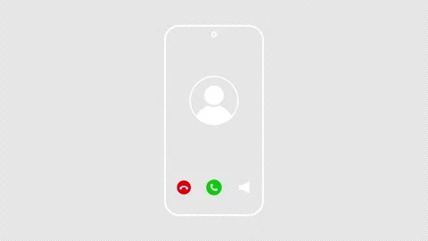 Incoming Call Interface Animation with Answer and Decline Buttons on Transpa Stock Footage 328490888