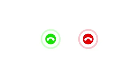 Incoming call interface animation with green accept and red decline phone i.. Stock Footage 329145216