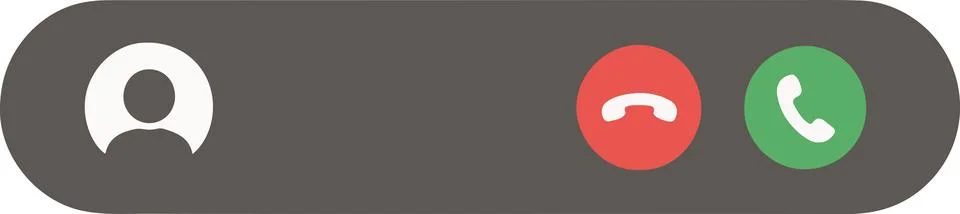 Incoming call interface, minimal simple vector illustration Stock Illustration