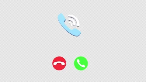 Incoming call interface with options to answer or decline using green and r.. Видео 305218774
