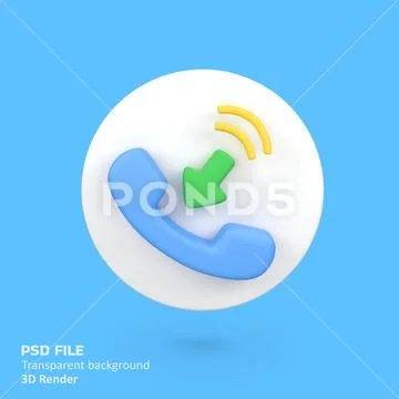 Incoming call isolated 3d render icon illustration PSD Template