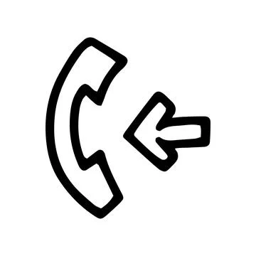 Incoming call line vector doodle simple icon Stock Illustration