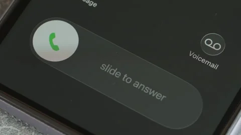 Incoming call on mobile phone close up macro video. Take or decline the phone ca Stock Footage 340533002