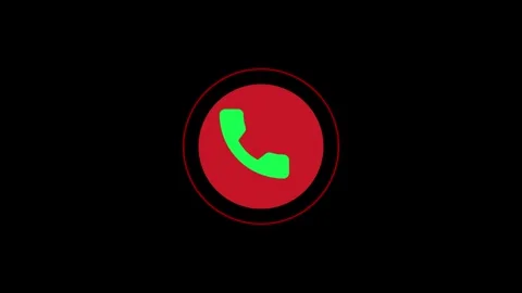 Incoming call motion graphic animation, green phone icon in red circle, pul.. Stock Footage 346496444