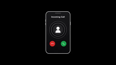 Incoming call notification animation on black smartphone screen. 4K Stock Footage 340882717